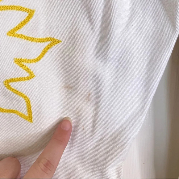 PACSUN Graphic Low Rise Carpenter Pants White Embroidered Size 24 - Picture 11 of 13